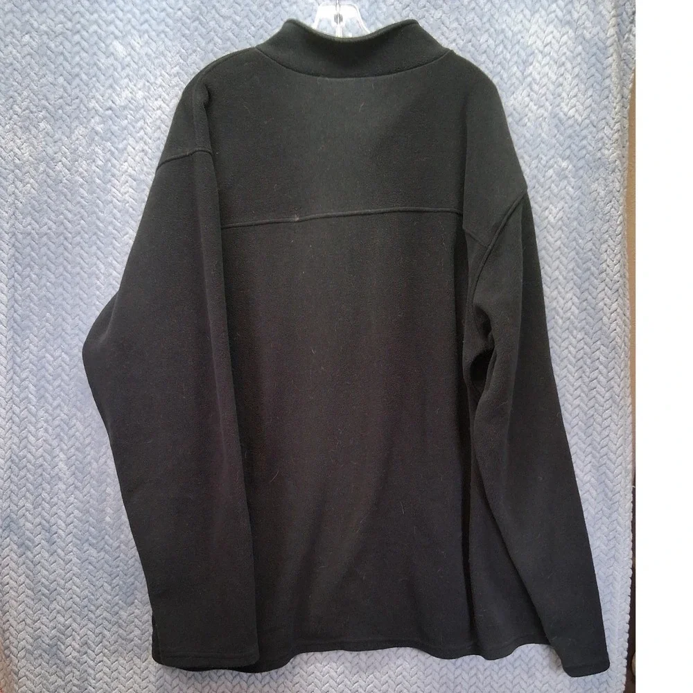 Cabelas Mens Black Fleece Quarter Zip Pullover Sweater 2XL Outdoor Layering